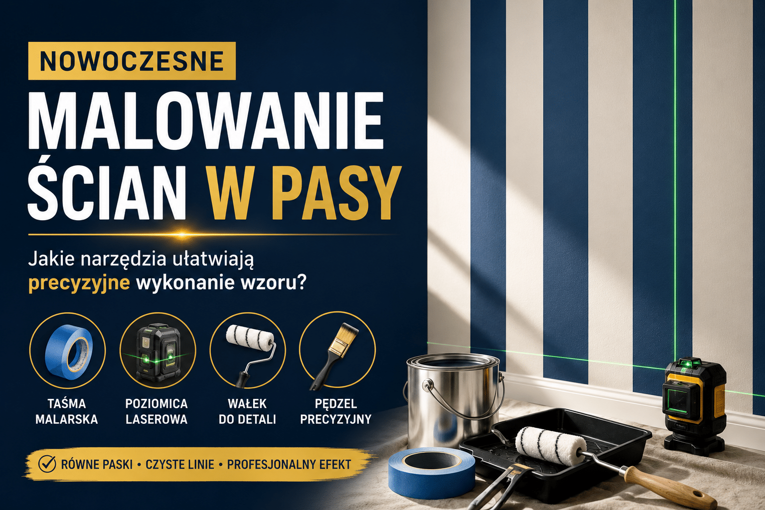 Nowoczesne malowanie ścian w pasy